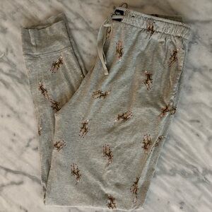 Polo by Ralph Lauren Gray Drawstring Jogger pants with Embroidered Polo Motif